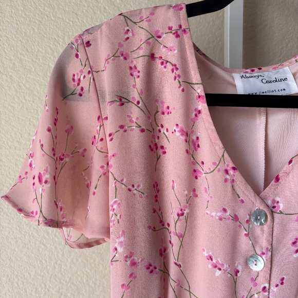 Vintage Always Caroline Pink Floral Maxi Dress - Picture 2 of 5